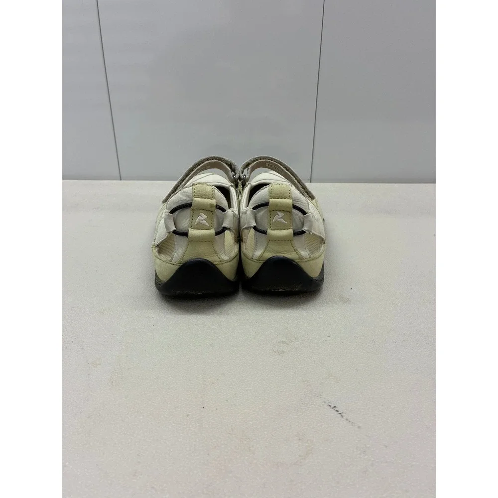 Ecco Mary Jane Flats Cream Tan Leather Walking Shoes Womens EU 37 US 6-6.5